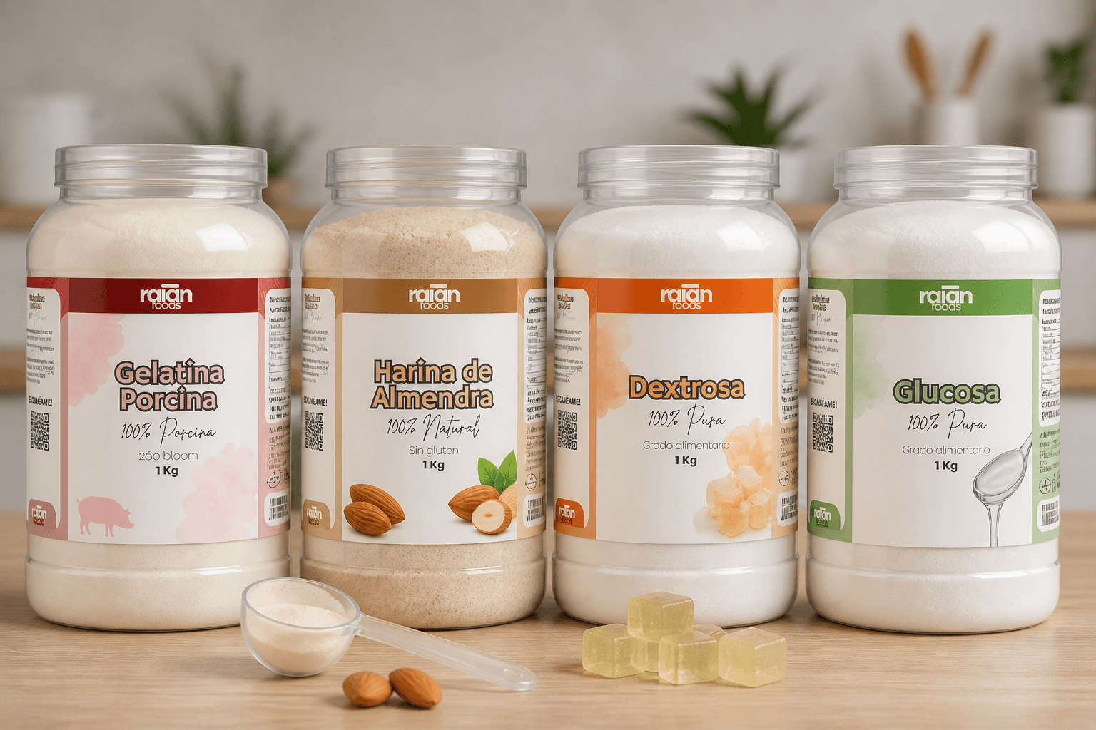 Composición visual de productos alimenticios RAIAN en formato catálogo