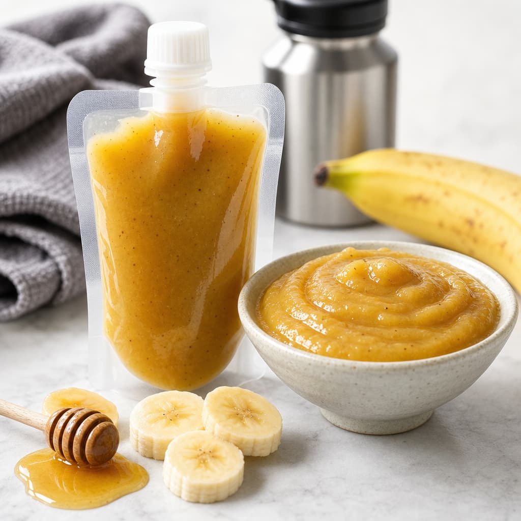 Gel energético casero de plátano y dextrosa preparada como receta RAIAN