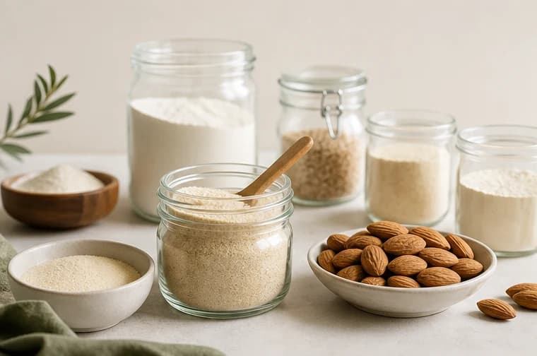 Ingredientes alimentarios seleccionados sobre una mesa limpia