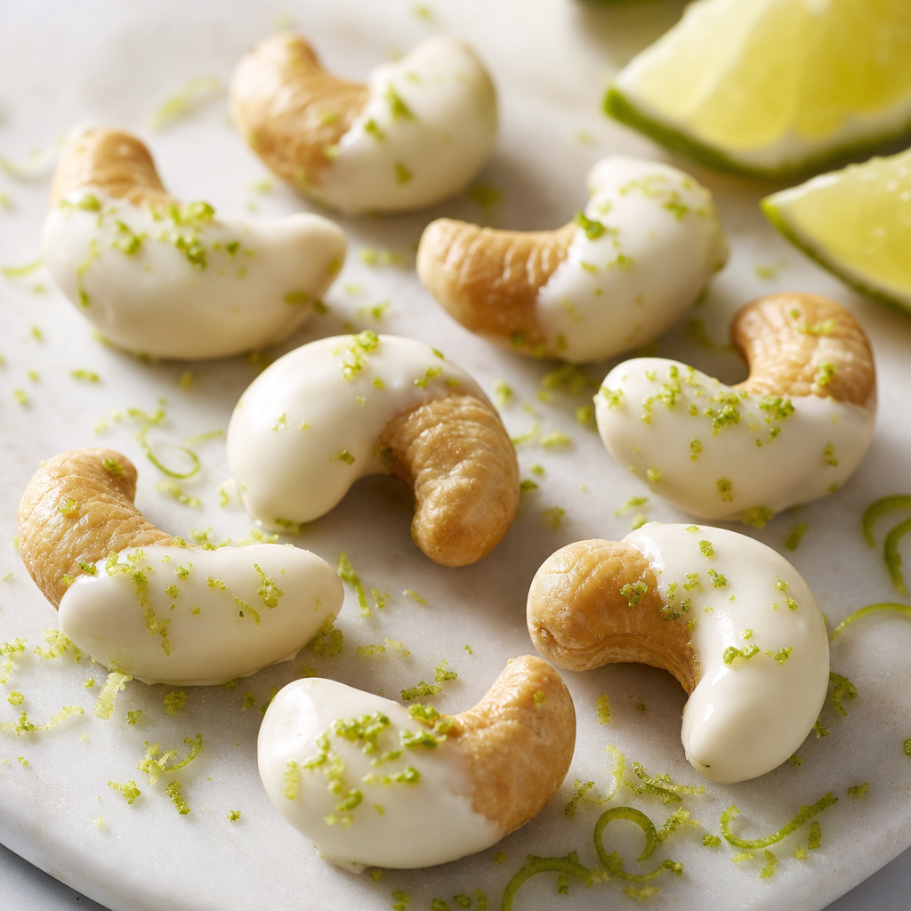 Anacardos con chocolate blanco y lima preparada como receta RAIAN