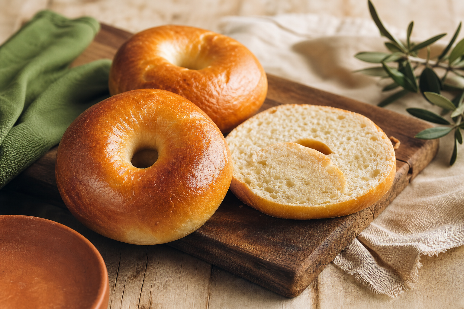Bagels caseros para el desayuno preparada como receta RAIAN
