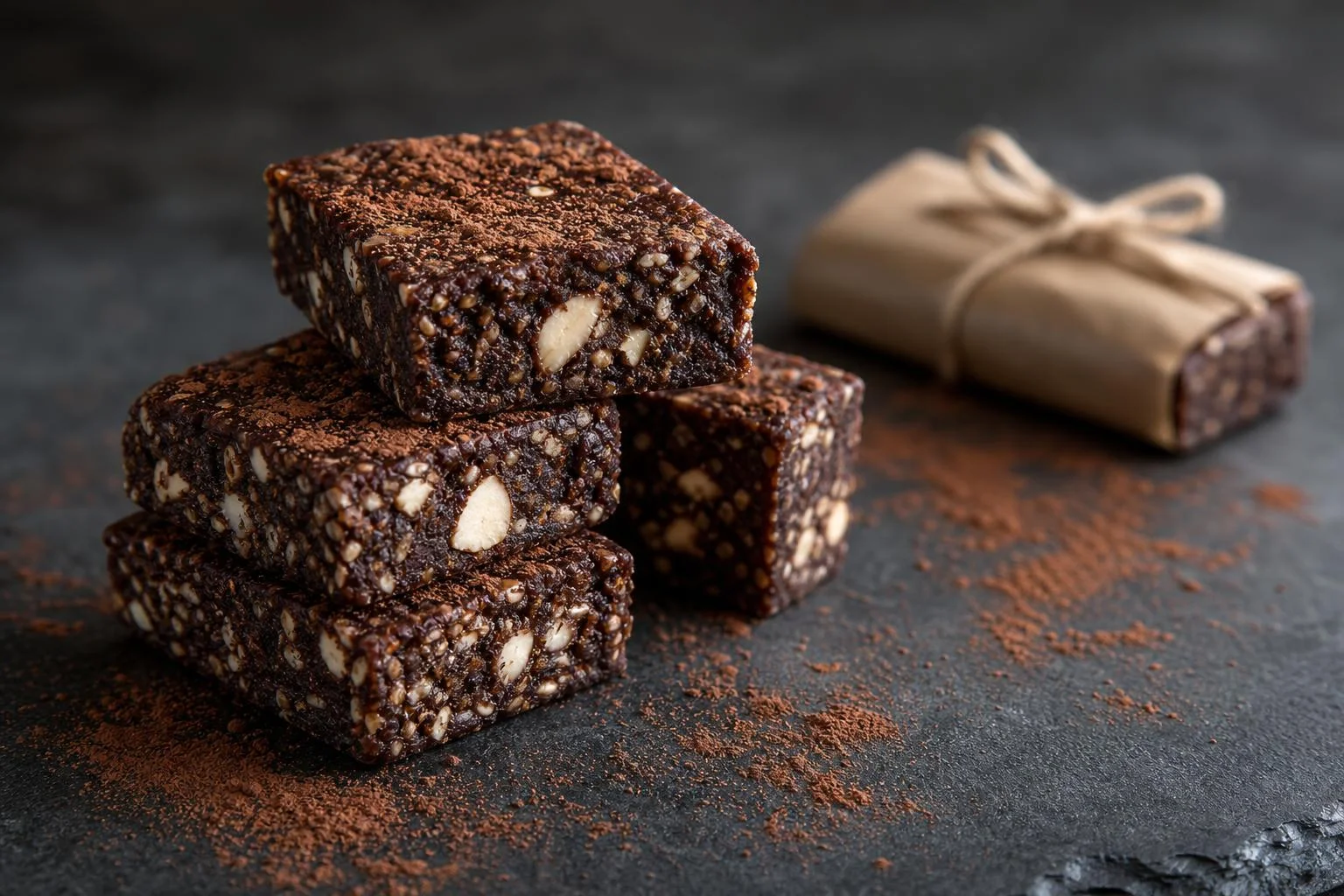 Barritas energéticas de cacao y dátil RAIAN preparada como receta RAIAN