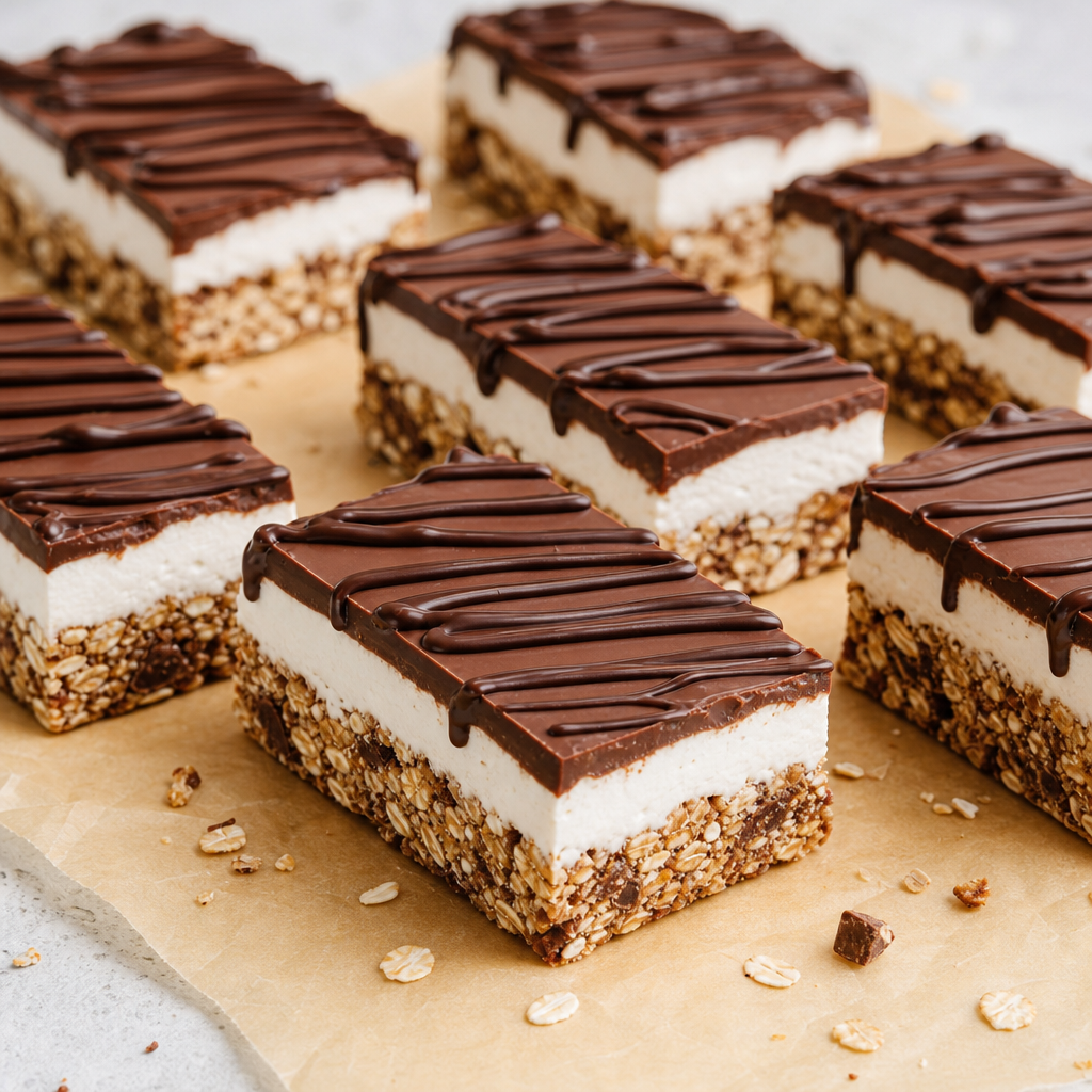 Barritas frías fitness de yogur, avena y cacao preparada como receta RAIAN