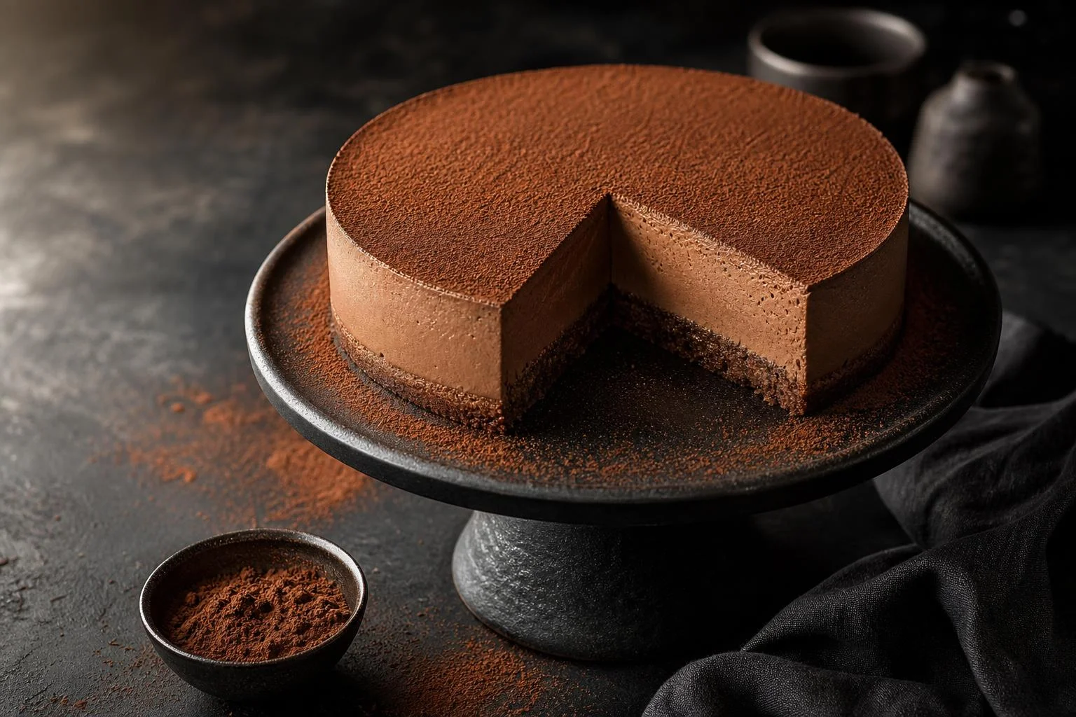 Bizcocho de cacao sin horno (no-bake chocolate cake) preparada como receta RAIAN