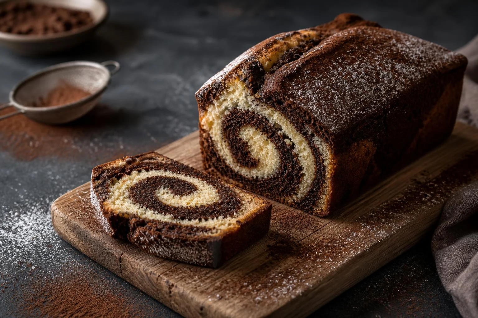Bizcocho marmolado cacao y vainilla RAIAN preparada como receta RAIAN