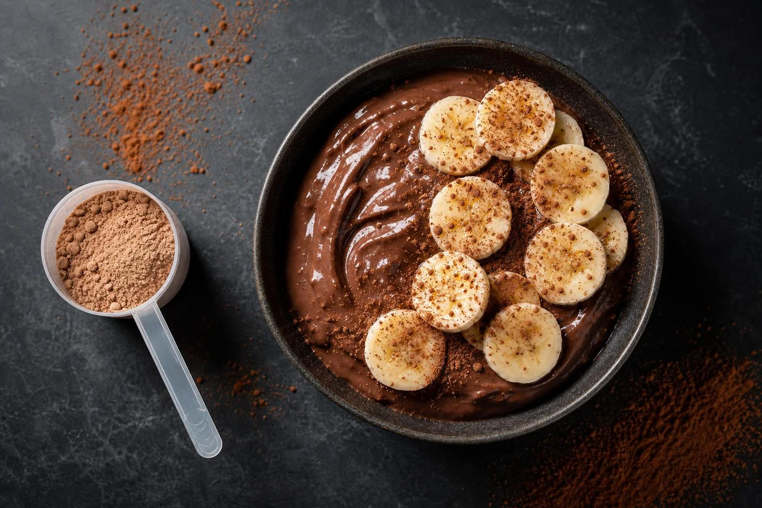Bowl post-workout cacao y dextrosa RAIAN preparada como receta RAIAN