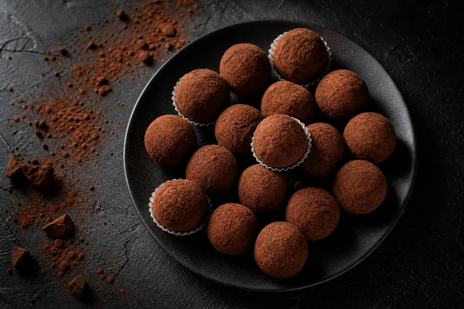 Brigadeiros de cacao alcalino RAIAN preparada como receta RAIAN