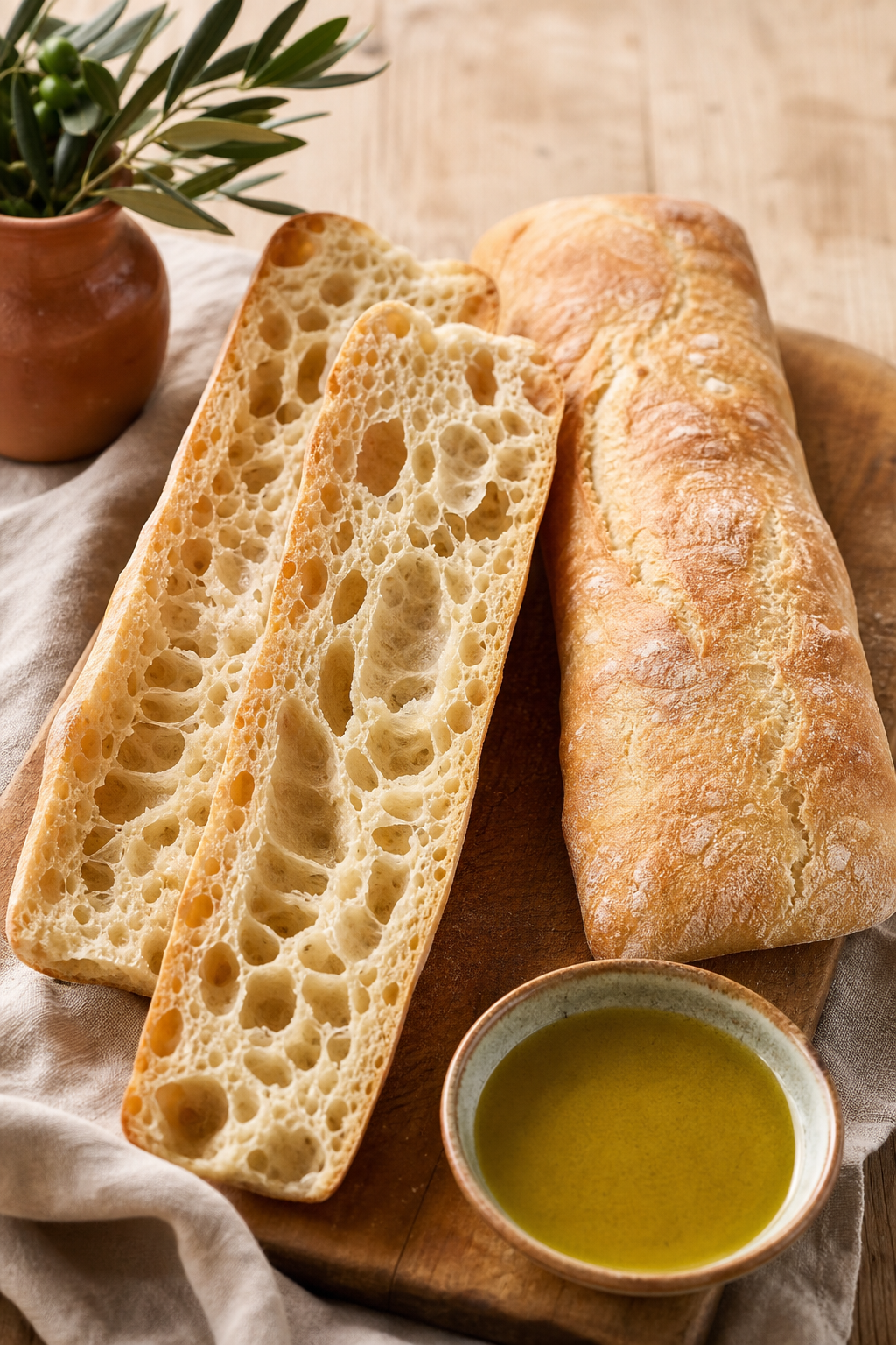Chapata casera con aceite de oliva preparada como receta RAIAN