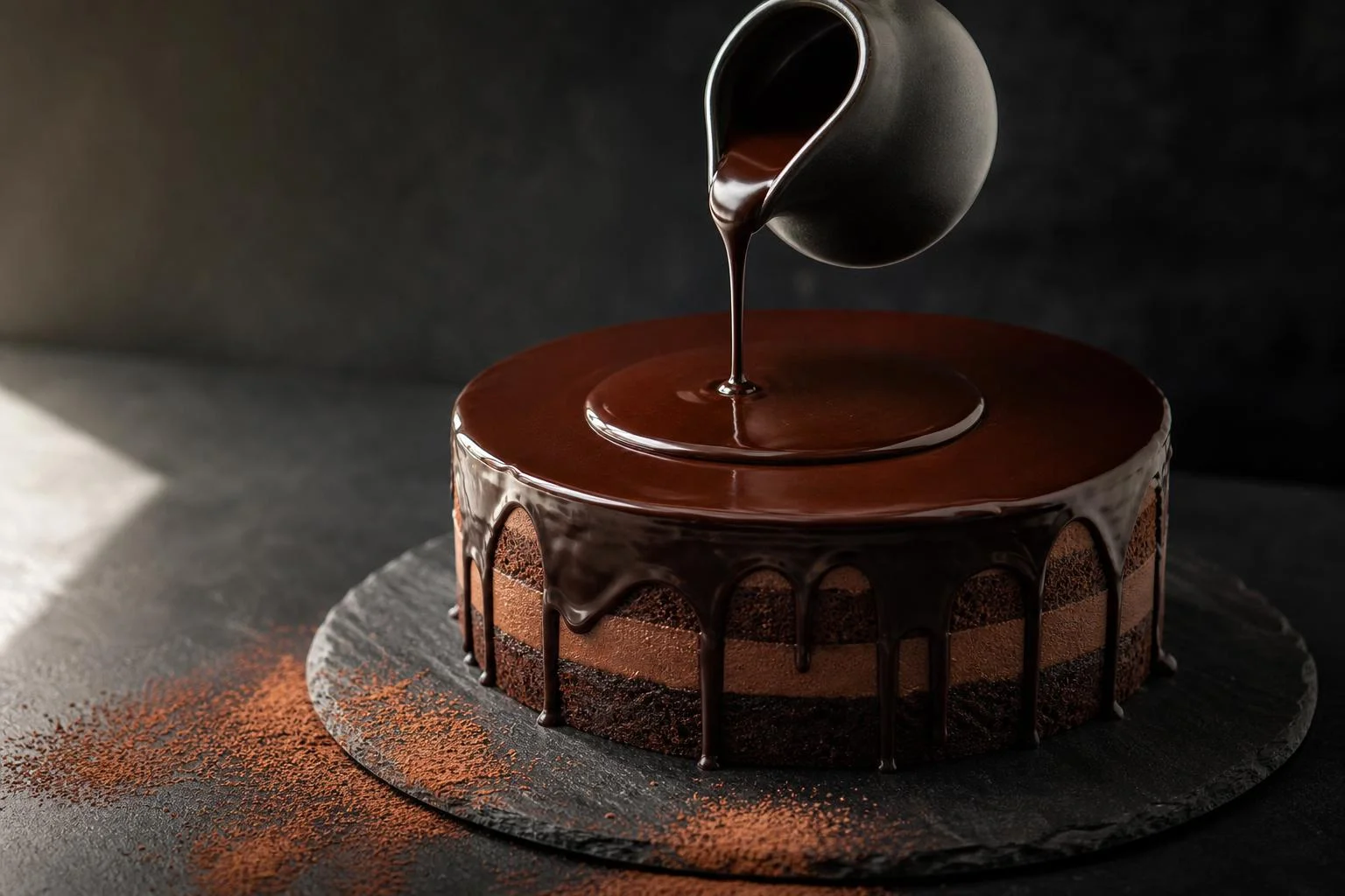 Cobertura de cacao RAIAN para tartas preparada como receta RAIAN