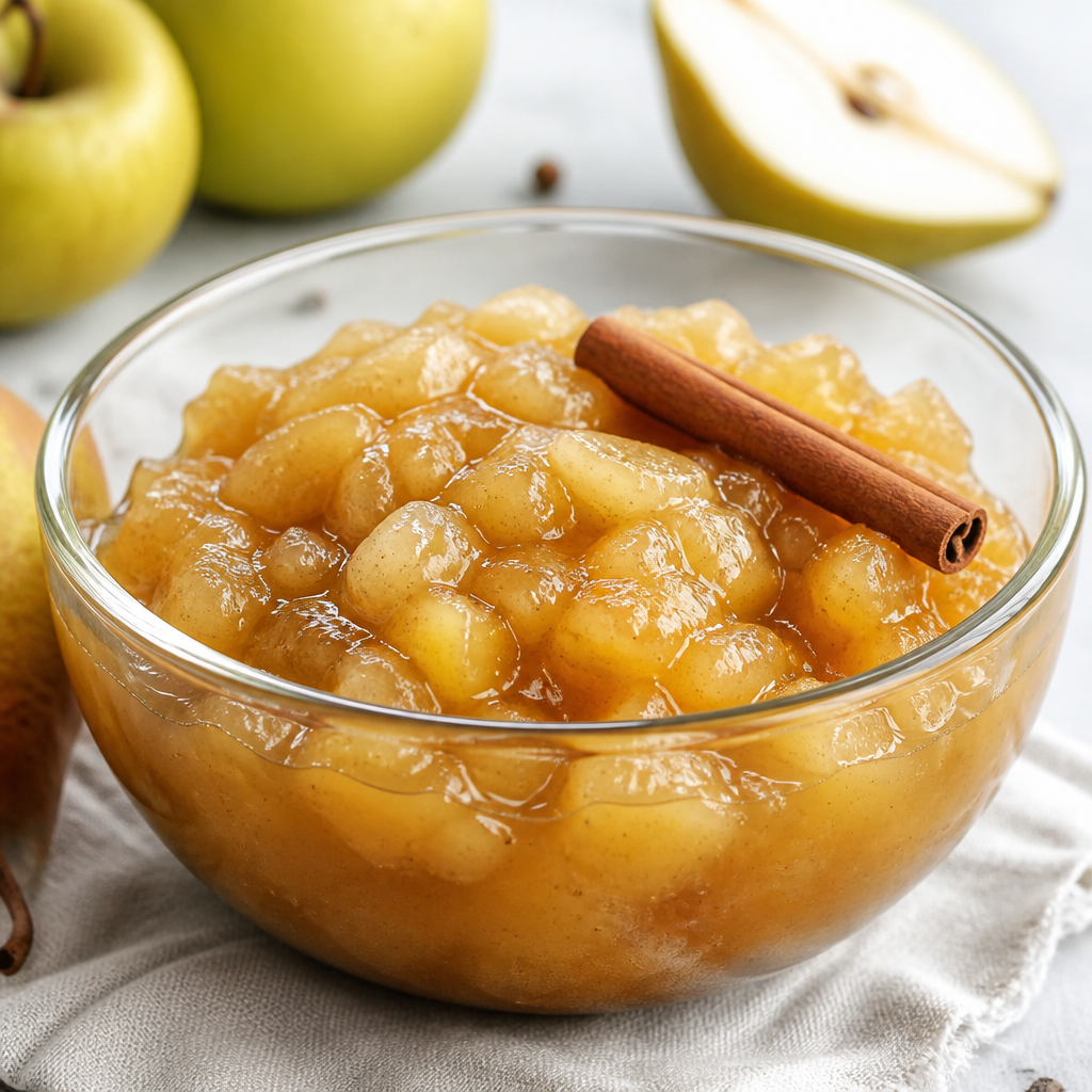 Compota de manzana y pera con inulina de agave preparada como receta RAIAN