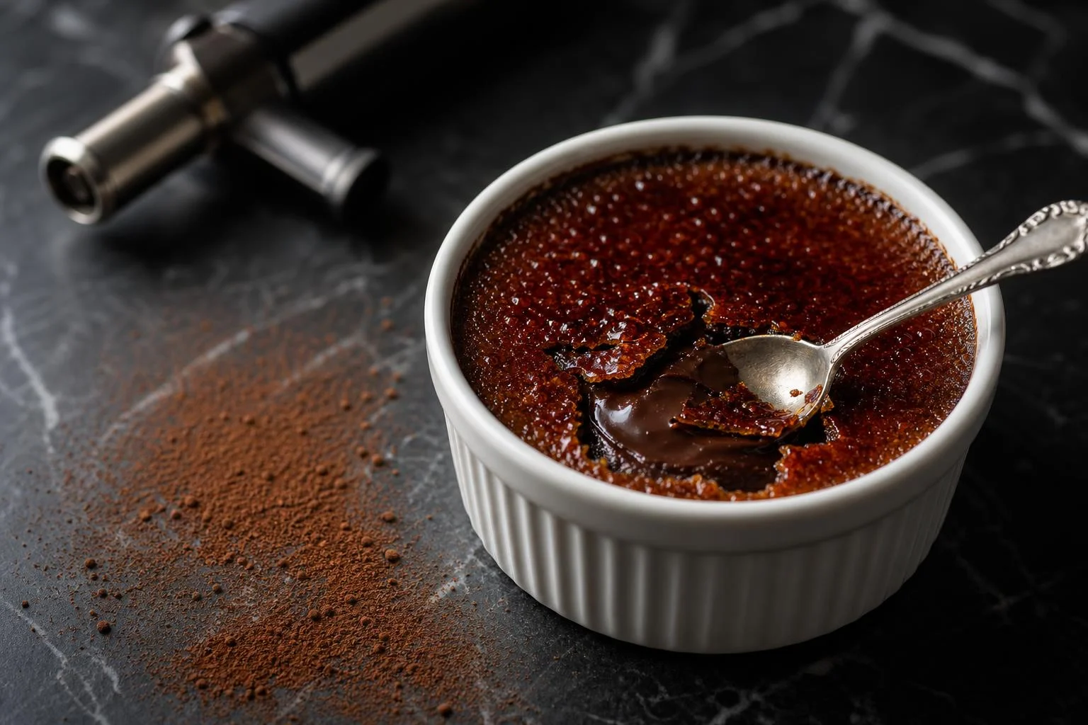 Crème brûlée de cacao RAIAN preparada como receta RAIAN