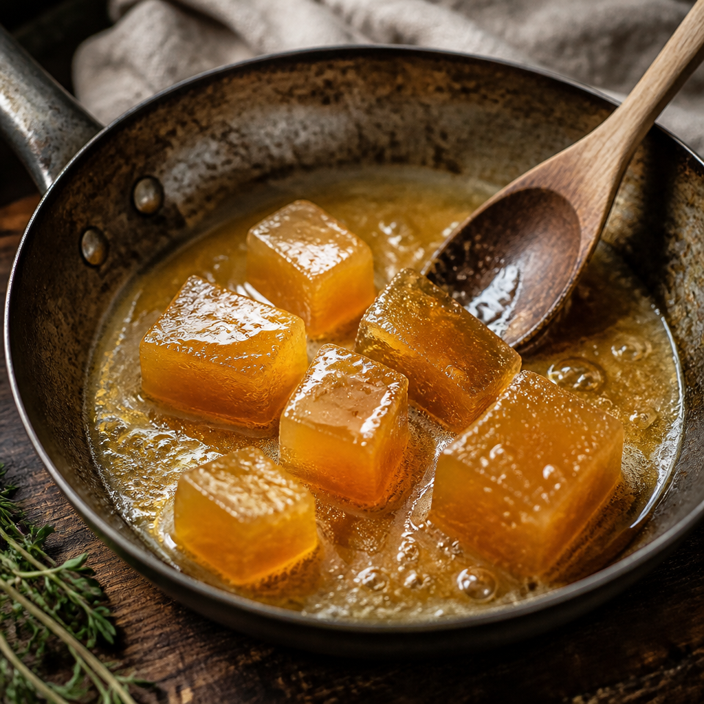 Cubos de caldo gelificado para salsas rápidas preparada como receta RAIAN