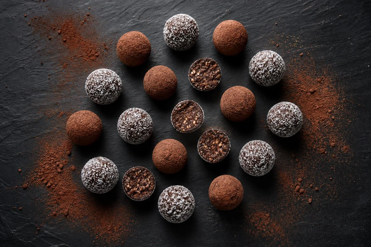 Energy balls de cacao y gelatina RAIAN preparada como receta RAIAN