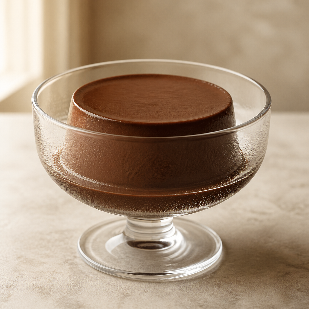 Flan frío de chocolate preparada como receta RAIAN
