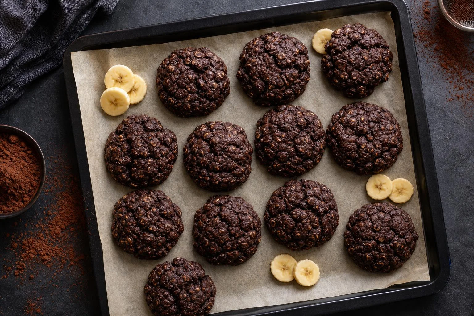 Galletas de avena y cacao alcalino preparada como receta RAIAN