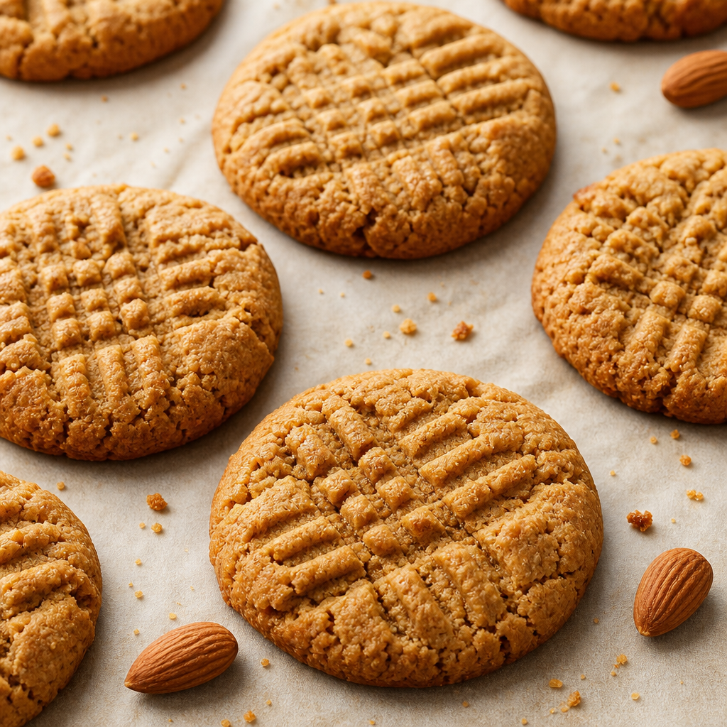 Galletas de harina de almendra y mantequilla de cacahuete preparada como receta RAIAN