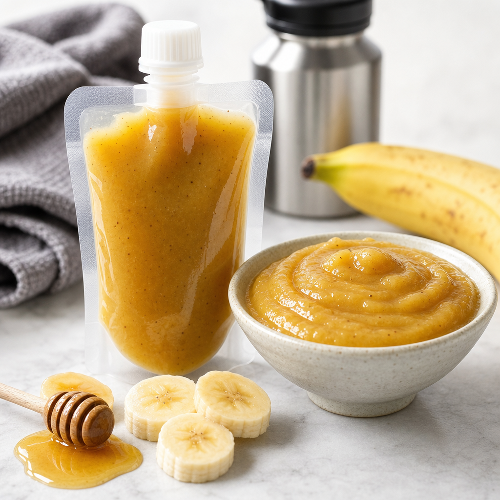 Gel energético casero de plátano y dextrosa preparada como receta RAIAN