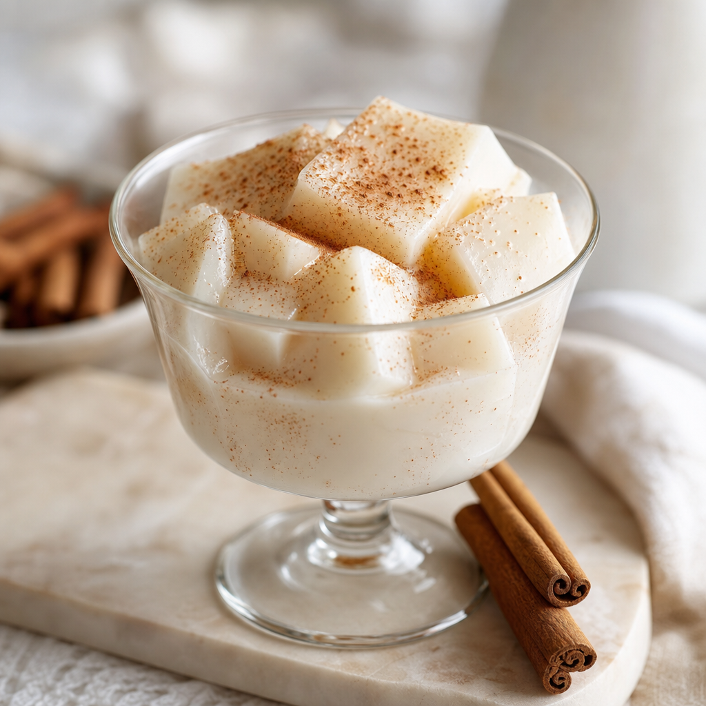 Gelatina casera de leche merengada preparada como receta RAIAN