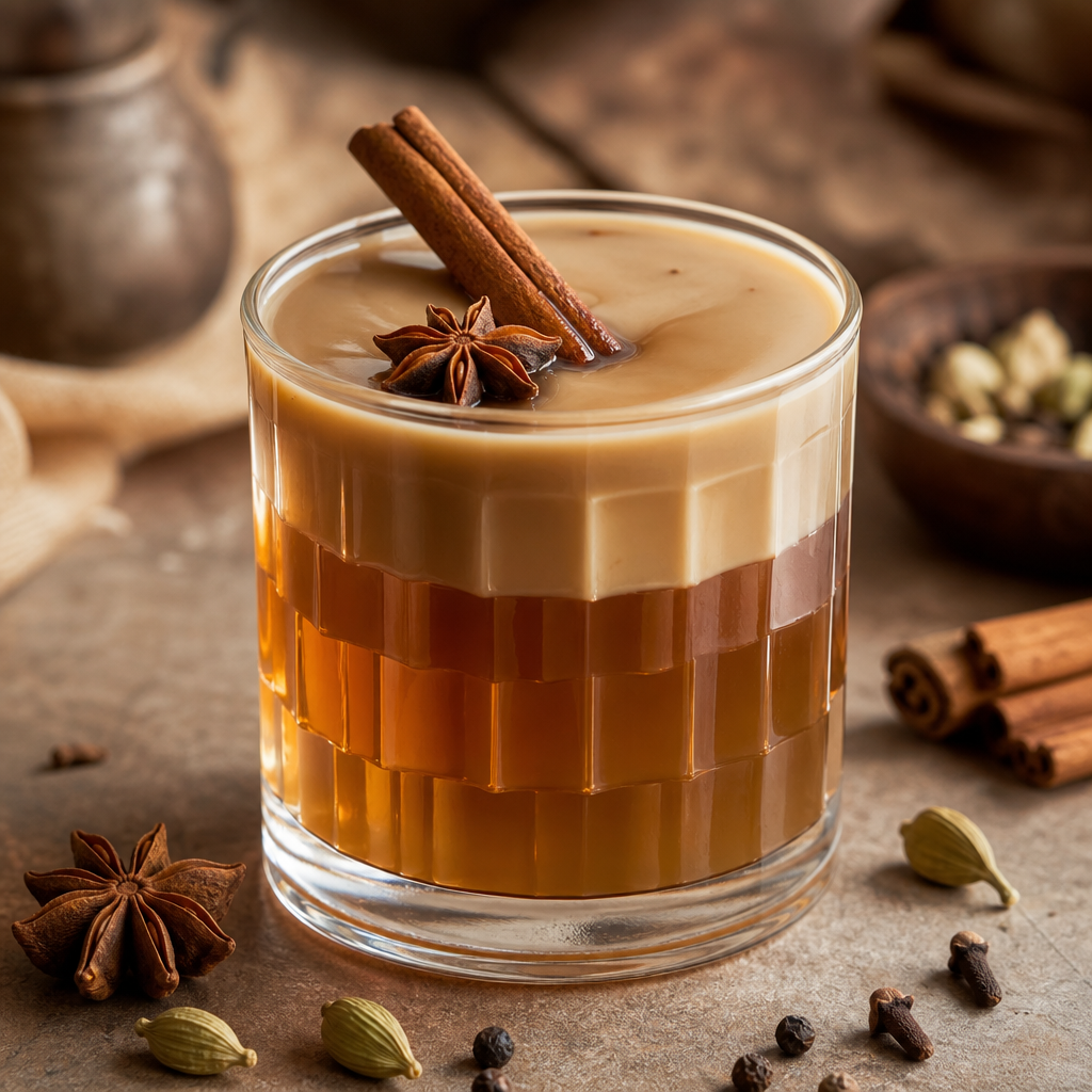 Gelatina de chai latte preparada como receta RAIAN