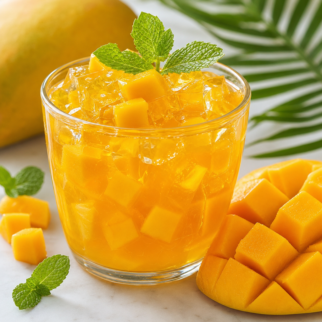 Gelatina de mango preparada como receta RAIAN