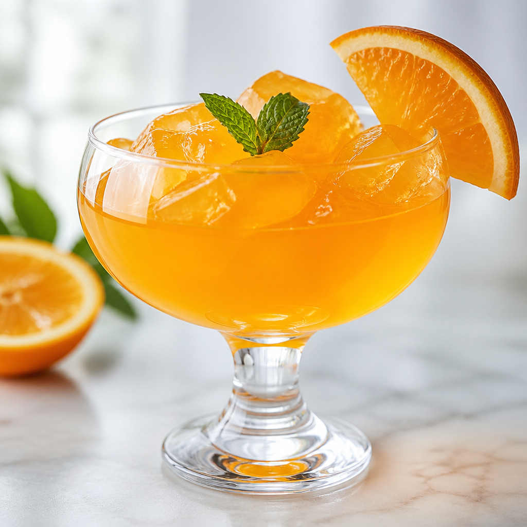 Gelatina de zumo de naranja natural preparada como receta RAIAN