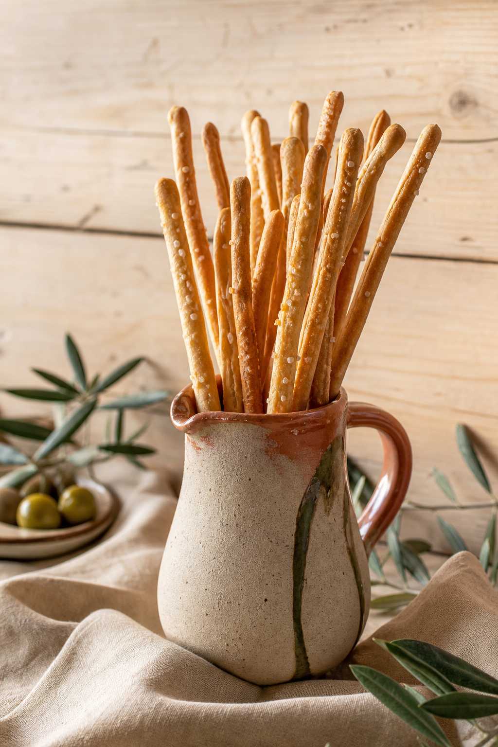 Grissini caseros (palitos de pan) preparada como receta RAIAN