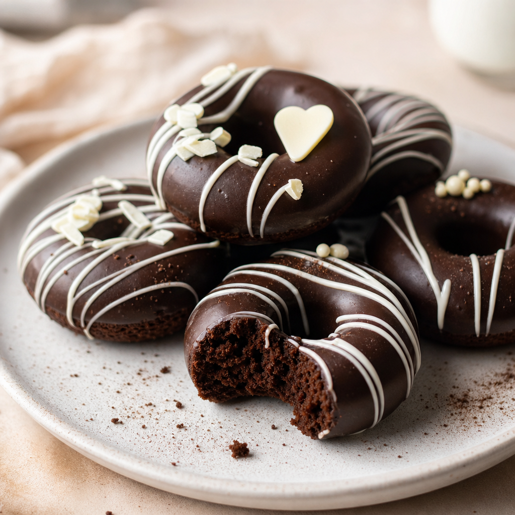 Mini donuts bañados en chocolate negro preparada como receta RAIAN