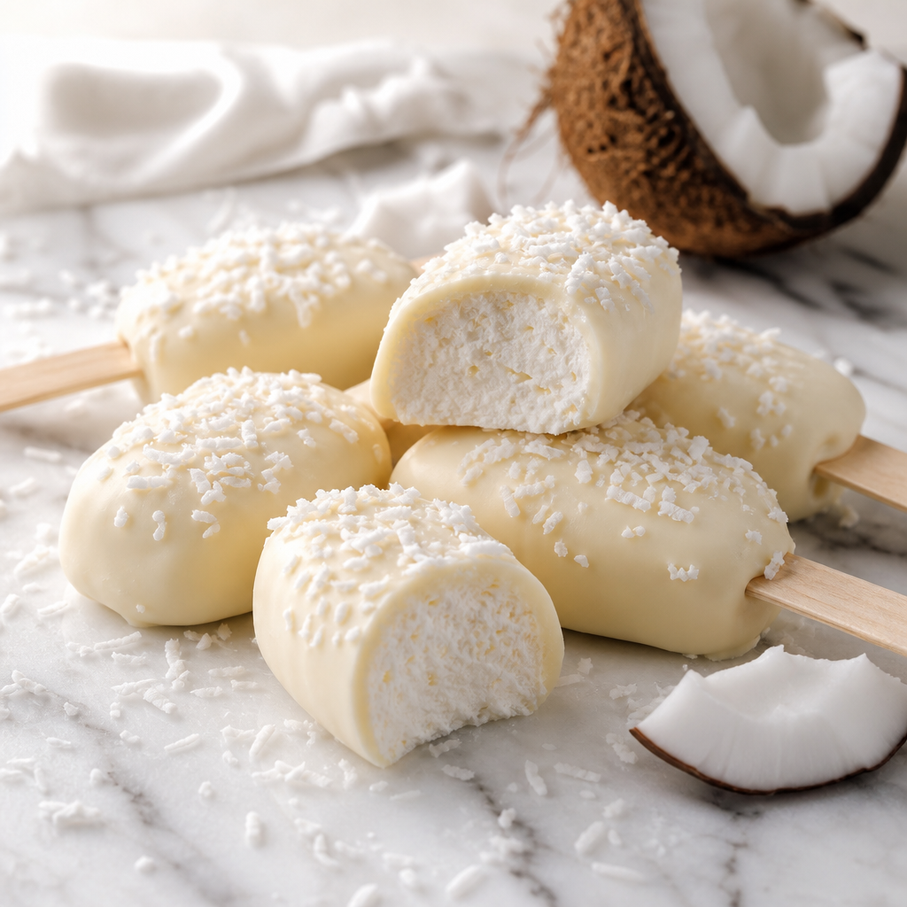 Mini Magnum de coco y chocolate blanco preparada como receta RAIAN