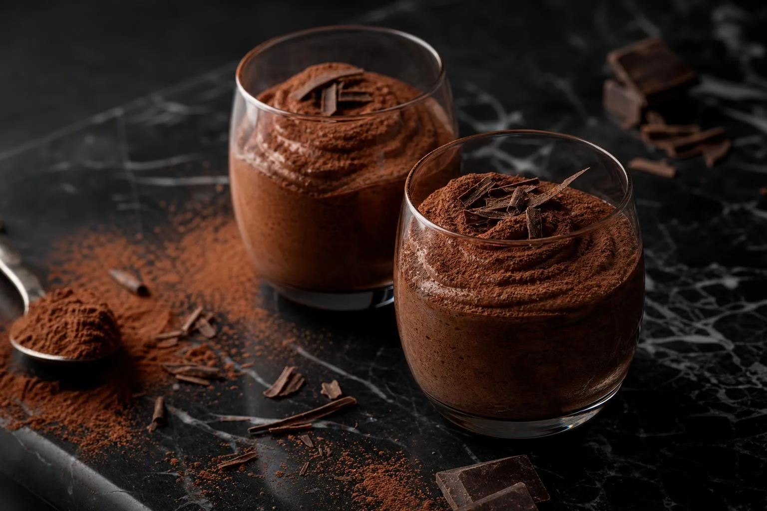 Mousse de chocolate clásica con cacao RAIAN preparada como receta RAIAN