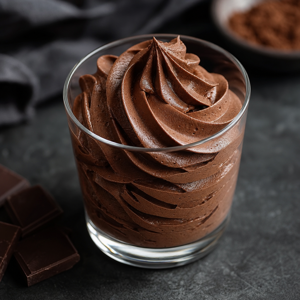 Mousse de chocolate estabilizada preparada como receta RAIAN