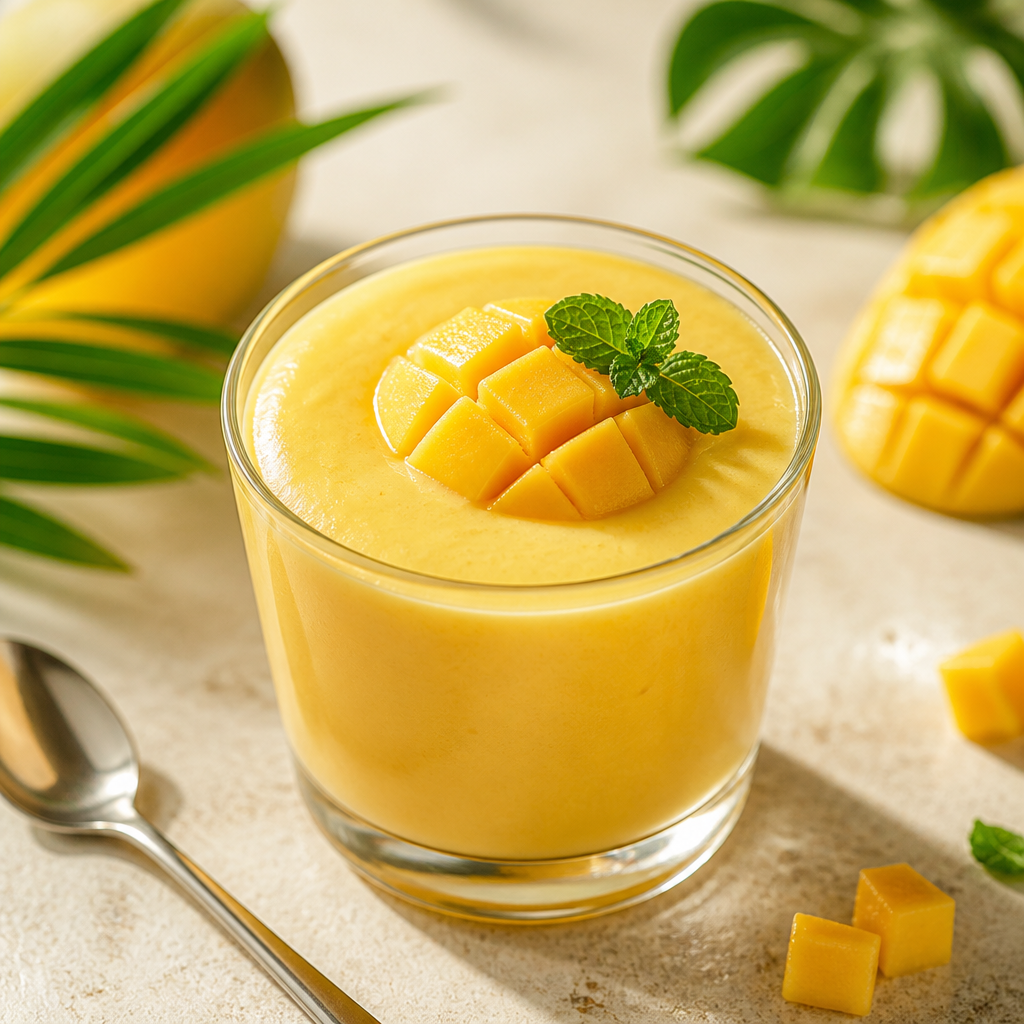 Mousse de mango preparada como receta RAIAN