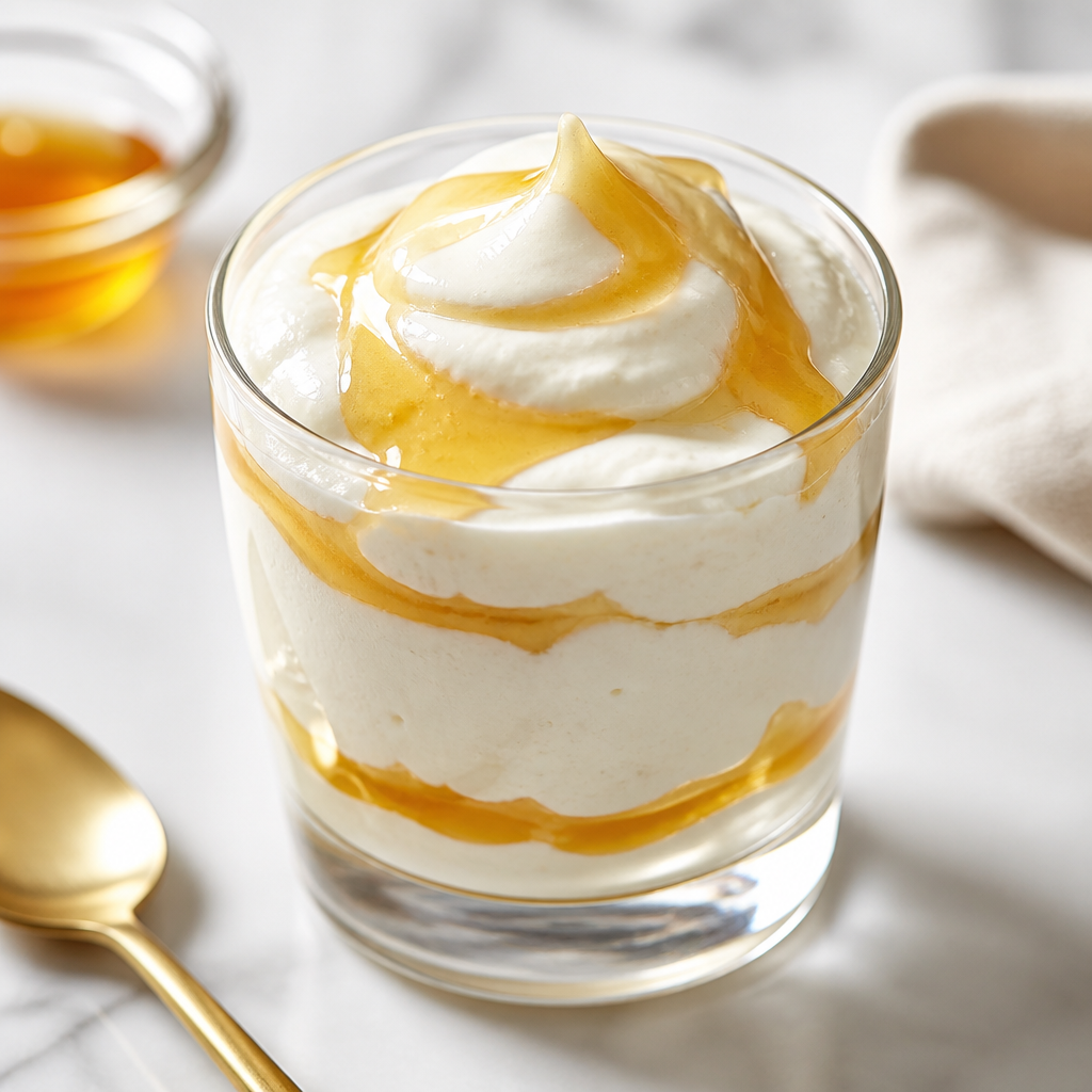 Mousse de yogur y miel preparada como receta RAIAN