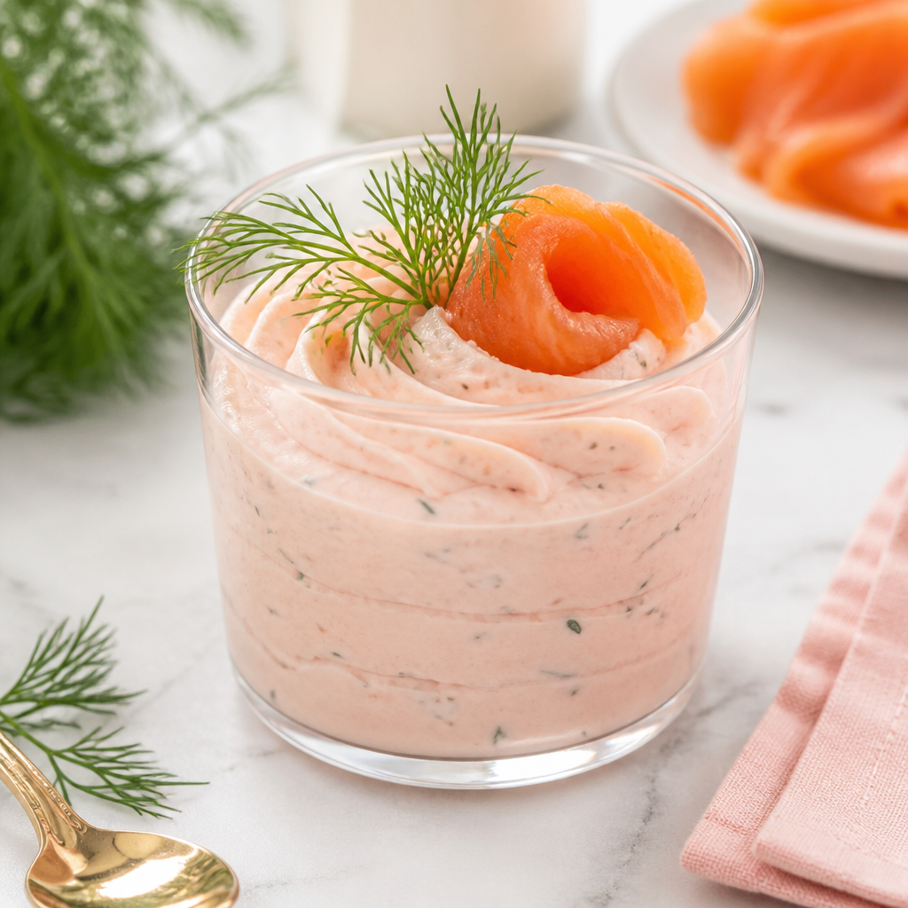 Mousse salada de salmón preparada como receta RAIAN