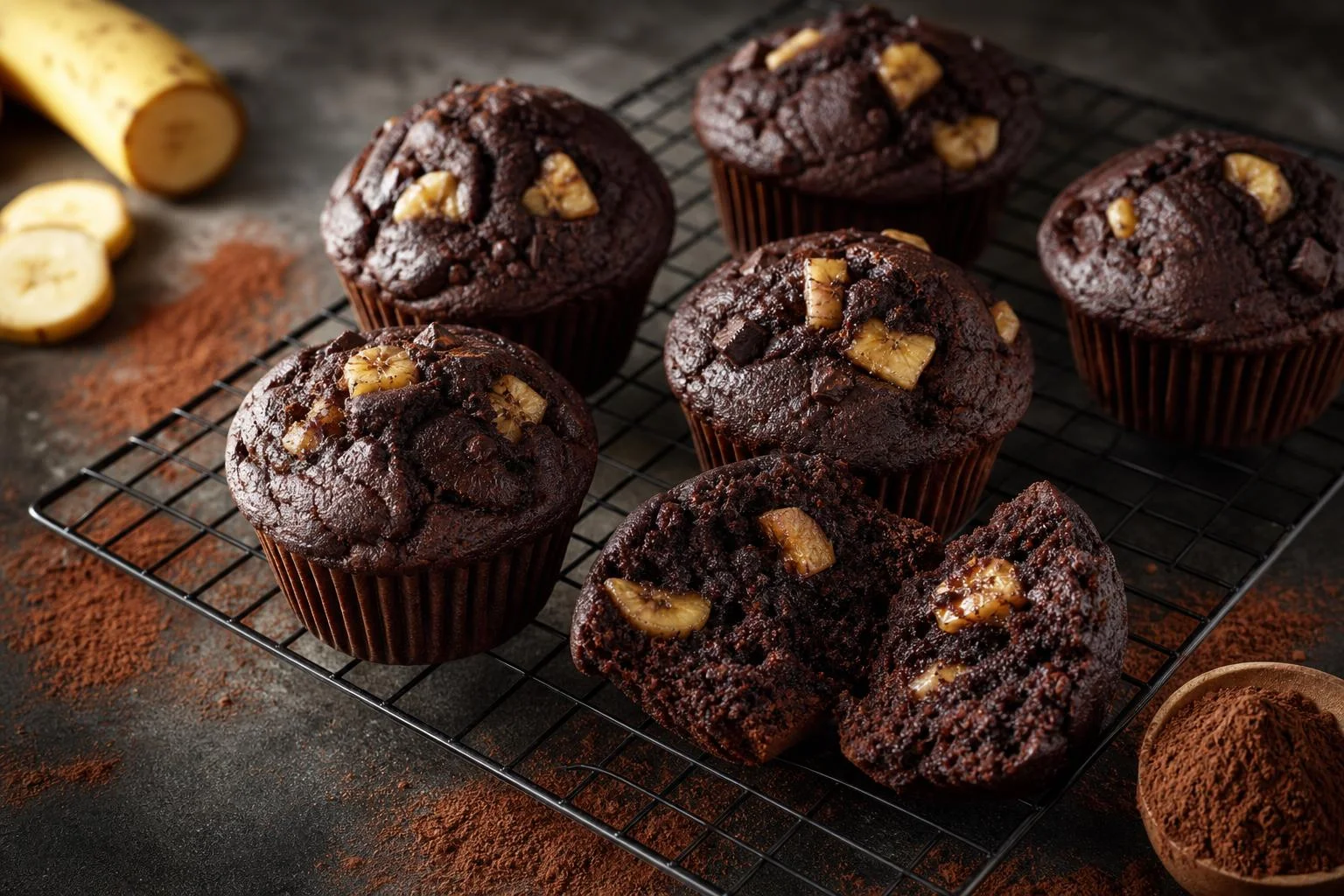 Muffins de cacao y plátano RAIAN preparada como receta RAIAN