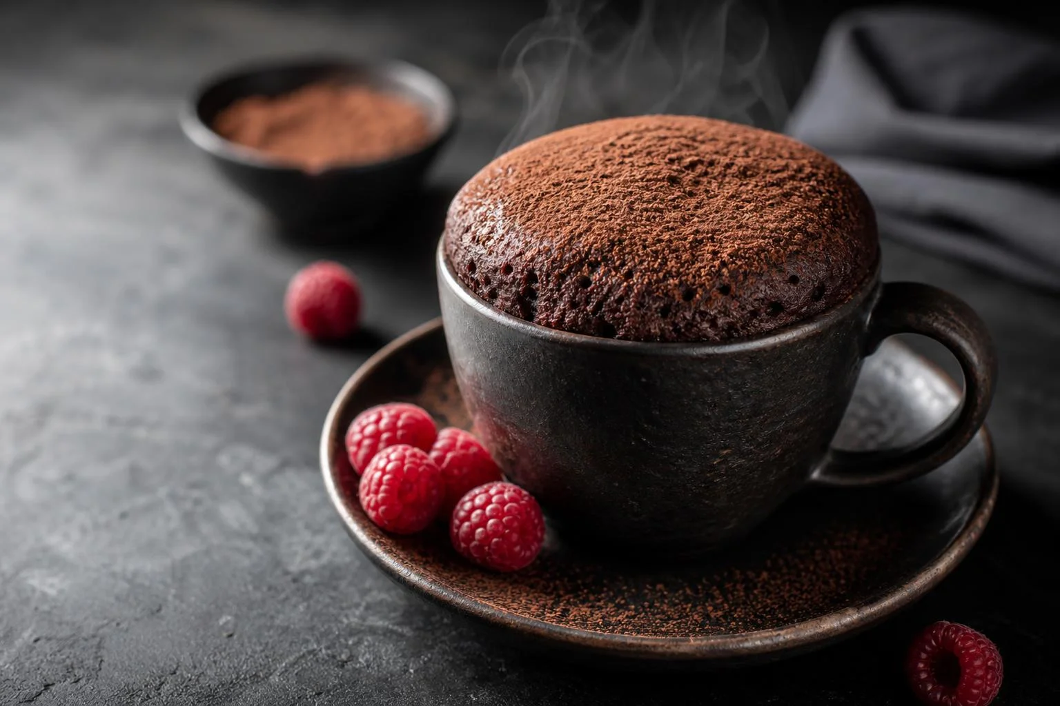 Mugcake de cacao fitness RAIAN preparada como receta RAIAN
