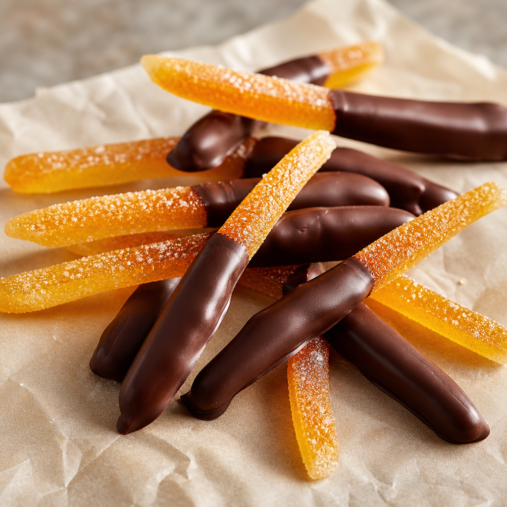 Naranja confitada con chocolate negro preparada como receta RAIAN