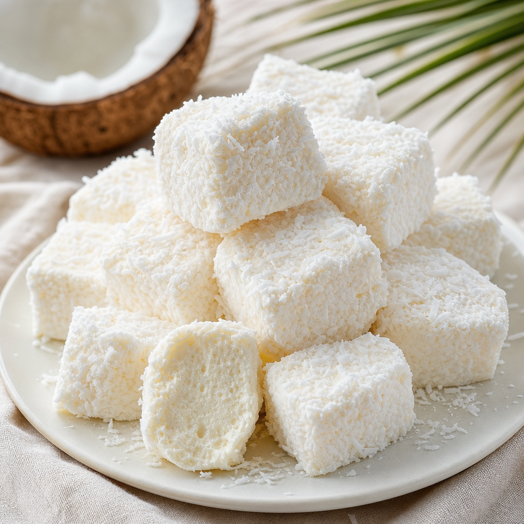 Nubes de vainilla y coco preparada como receta RAIAN