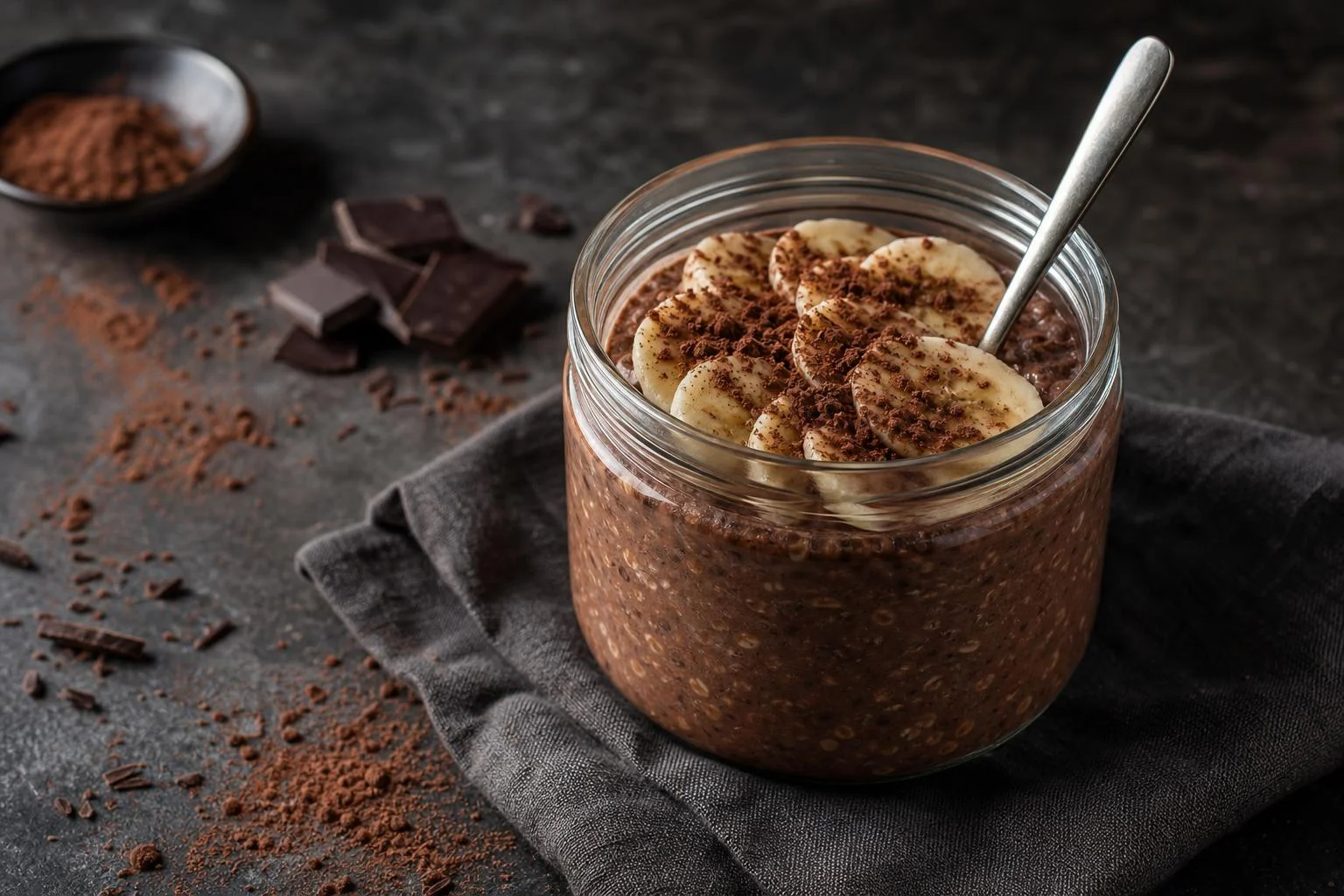 Overnight oats de cacao RAIAN preparada como receta RAIAN
