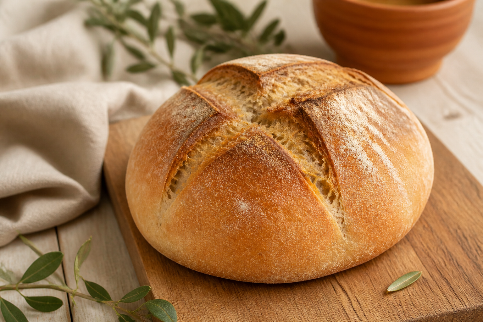 Pan casero de cada día con levadura instantánea preparada como receta RAIAN