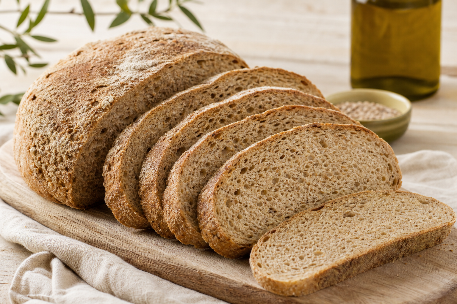 Pan de espelta integral bajo en grasa preparada como receta RAIAN