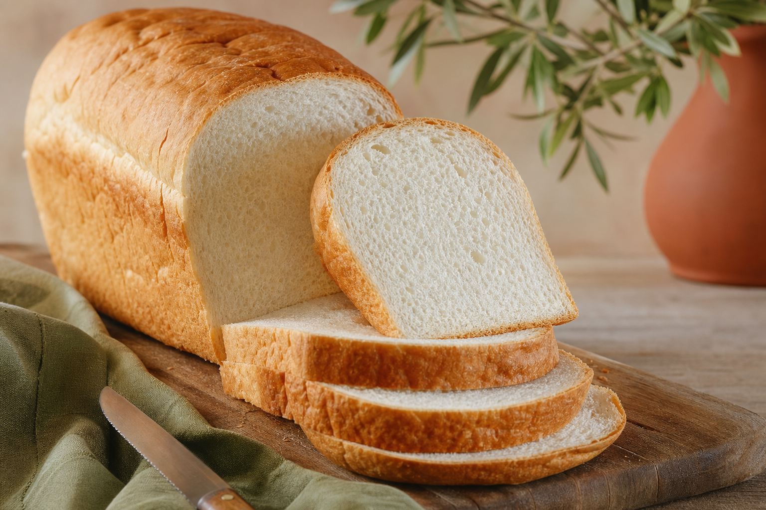 Pan de molde casero blanco preparada como receta RAIAN