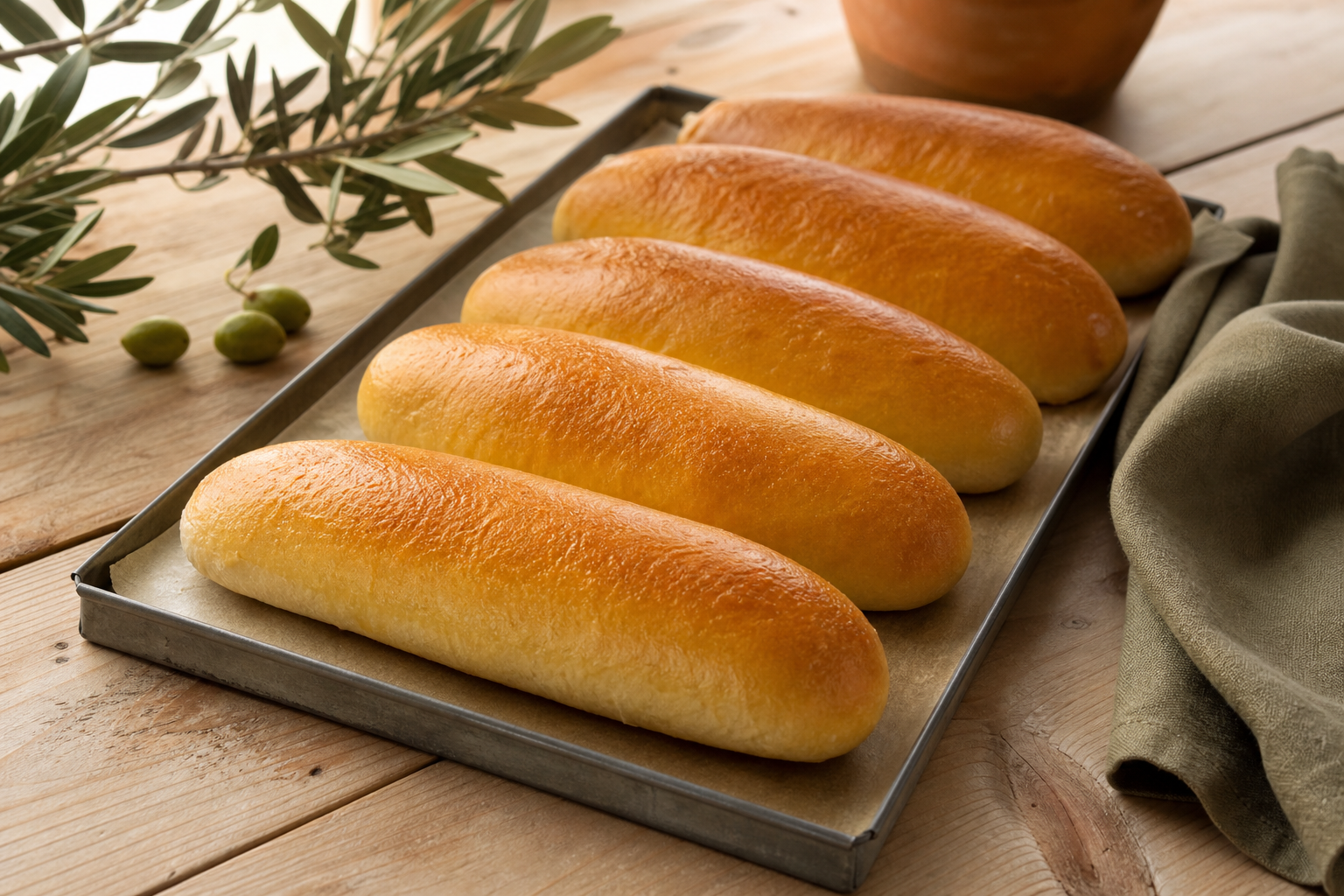 Pan de perrito caliente casero preparada como receta RAIAN