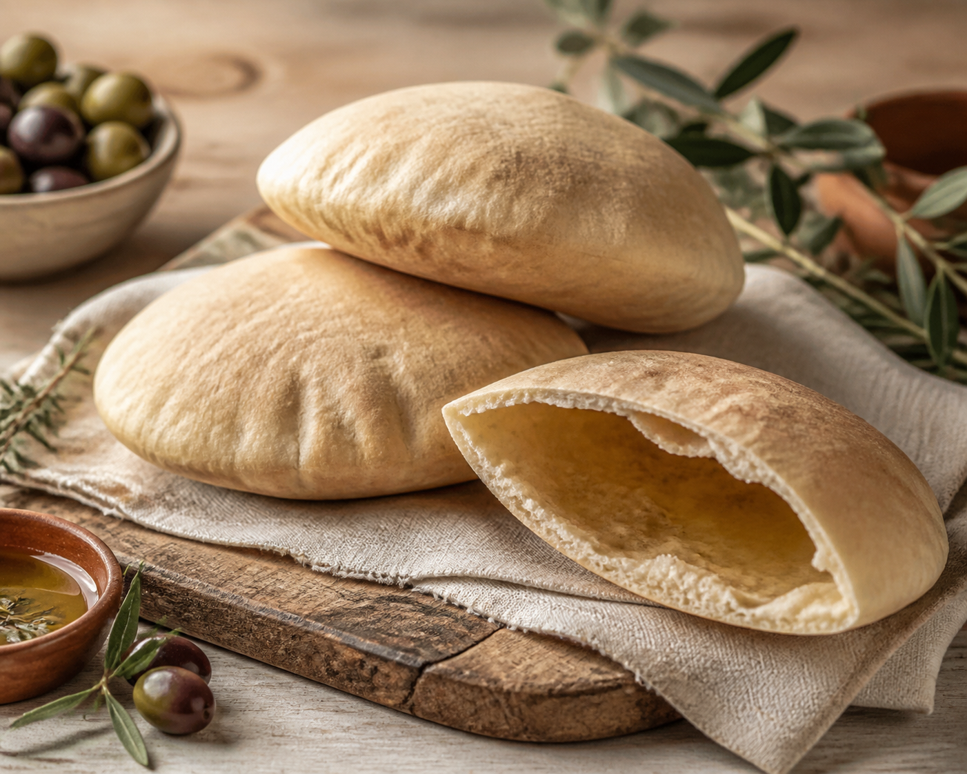 Pan de pita casero para rellenar preparada como receta RAIAN