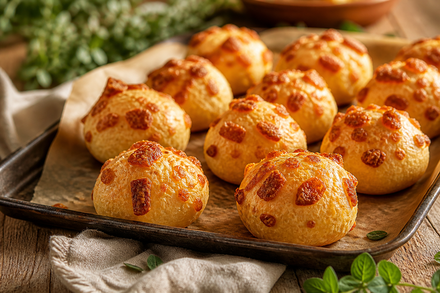Pan de queso casero para aperitivo preparada como receta RAIAN