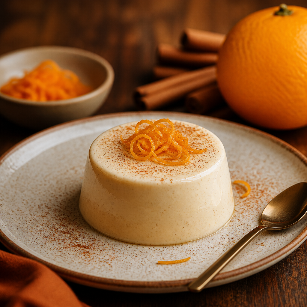 Panna cotta casera de canela y naranja preparada como receta RAIAN