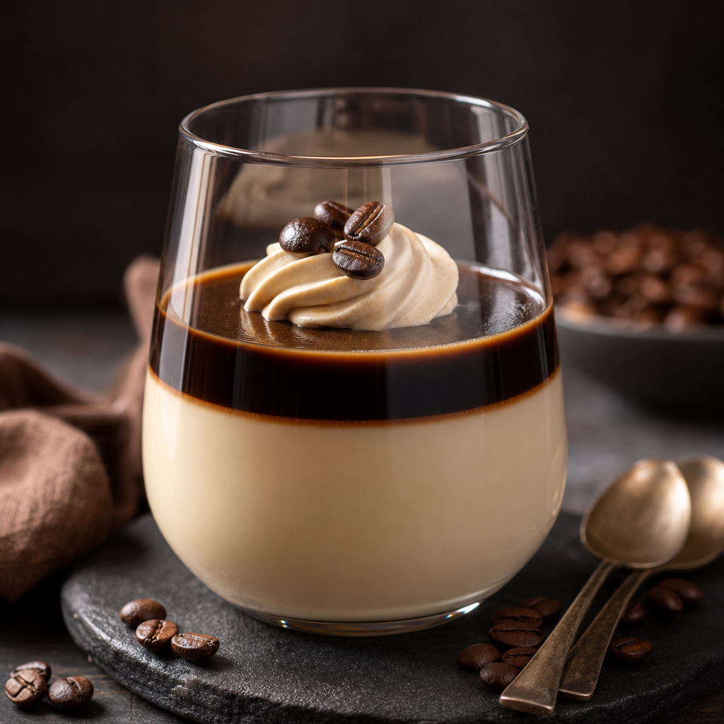 Panna cotta de café preparada como receta RAIAN