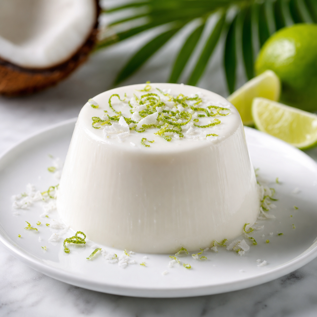 Panna cotta de coco preparada como receta RAIAN