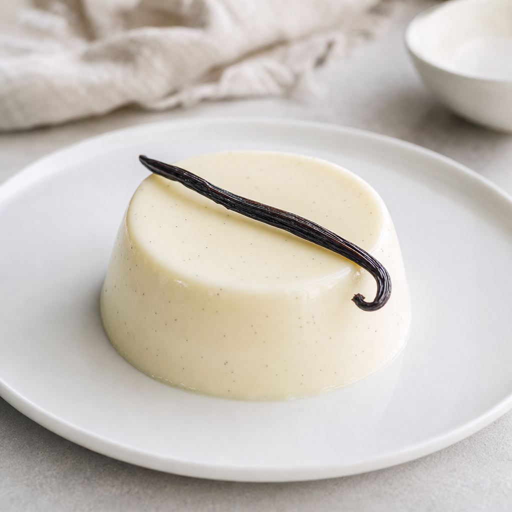 Panna cotta de vainilla preparada como receta RAIAN