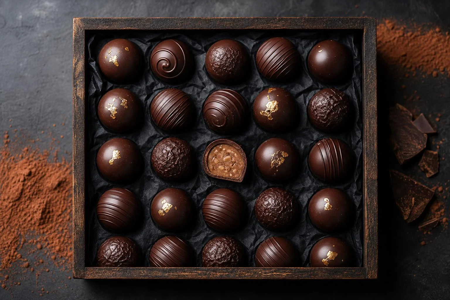 Pralinés de cacao alcalino RAIAN preparada como receta RAIAN