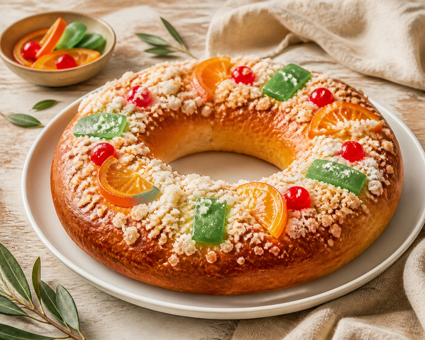 Roscón de Reyes casero preparada como receta RAIAN